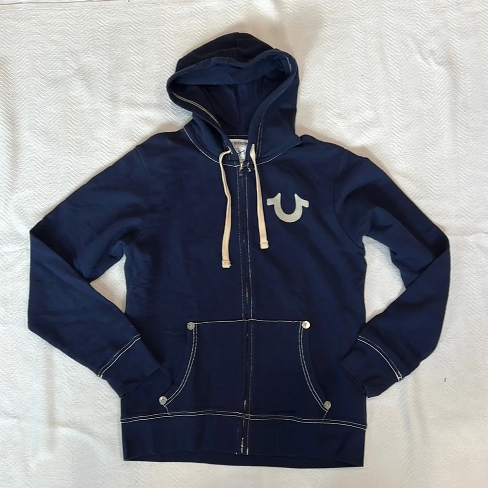 TRUE RELIGION ネイビー ジップパーカー True Religion Classic Logo Blue Zip Hoodie | Zumiez
